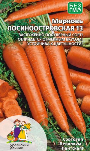 Морковь ЛОСИНООСТРОВСКАЯ 13 &mdash; Заслуженно популярный сорт! Отличается отменным вкусом! Устойчива к цветушности!